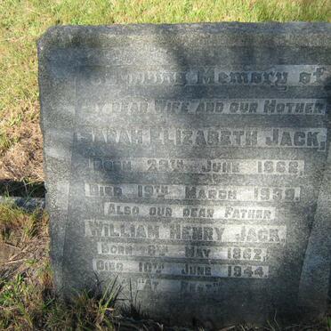 JACK William Henry 1862-1944 &amp; Sarah Elizabeth 1868-1939 