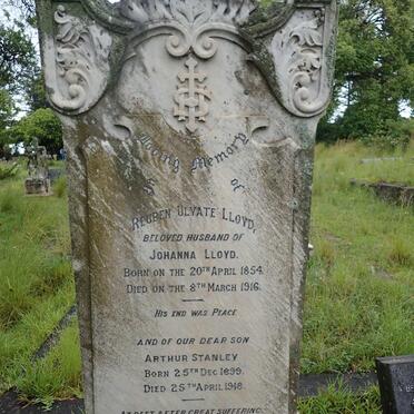 LLOYD Reuben Ulyate 1854-1916 &amp; Johanna Maria Magdalene 1864-1920 :: LLOYD Arthur 1899-1918