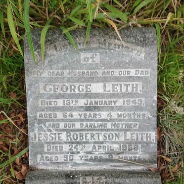 LEITH George -1943 &amp; Jessie Robertson -1968