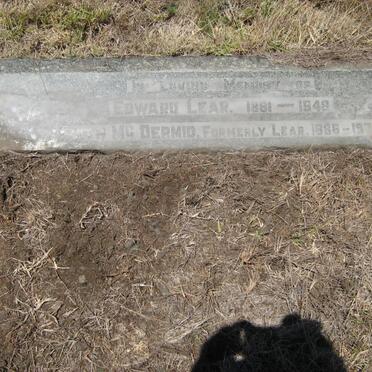 LEAR Edward 1881-1948 &amp; Edith McDERMID formely LEAR 1886-1970