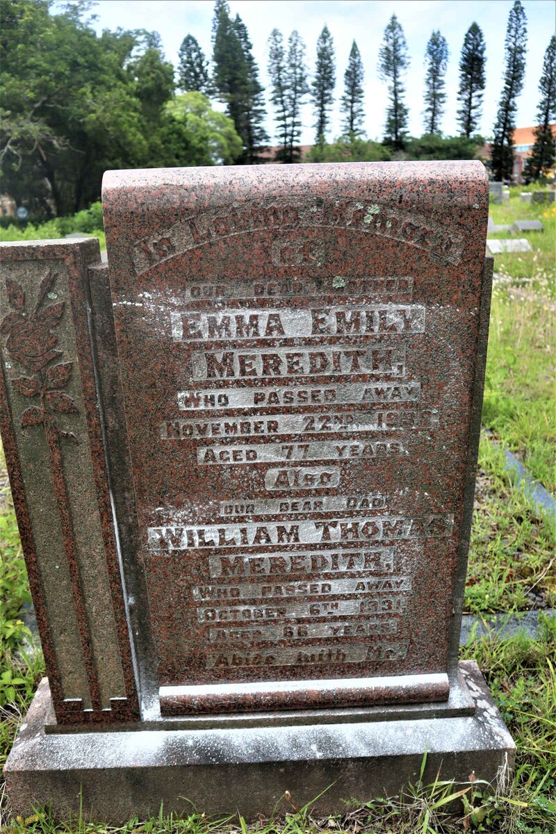 MEREDITH William Thomas -1931 &amp;  Emma Emily -1938