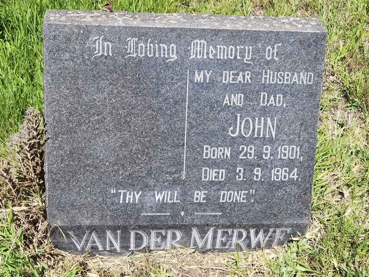 MERWE John, van der 1901-1964