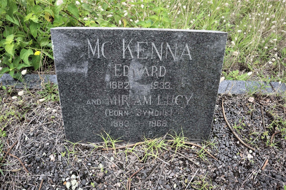 MCKENNA Edward 1882-1933 &amp; Miriam Lucy SYMONS 1883-1968