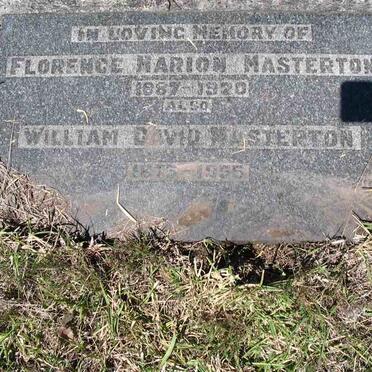 MASTERTON William David 1875-1955 &amp; Florence Marion 1887-1920