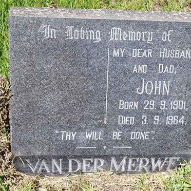 MERWE John, van der 1901-1964
