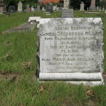 MILLAR James Gregorson 864-1931 &amp; Mary Ann -1936