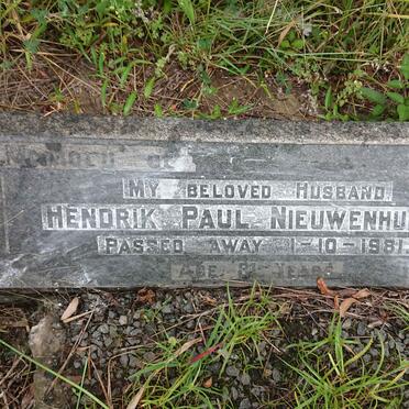 NIEUWENHUIZEN Hendrik Paul -1981 &amp; Martha Jemima SIEBRITZ -1958