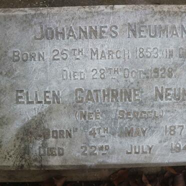NEUMANN Johannes 1853-1928 &amp; Ellen Catherine SERGEL 1875-1942