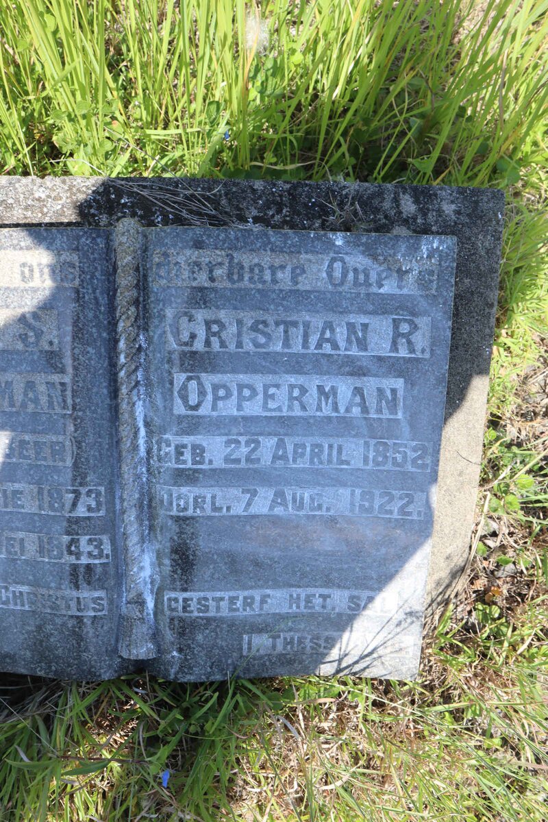 OPPERMAN Christian R. 1852-1922 &amp; Maria S. DE BEER 1873-1943
