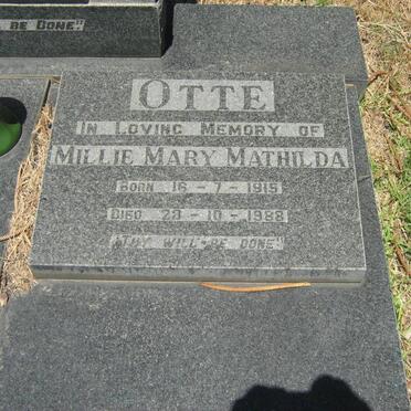 OTTE Friederich Johannes 1886-1973 &amp; Mathilda WARNEKE 1885-1941 :: OTTE Millie Mary Mathilda 1915-1988