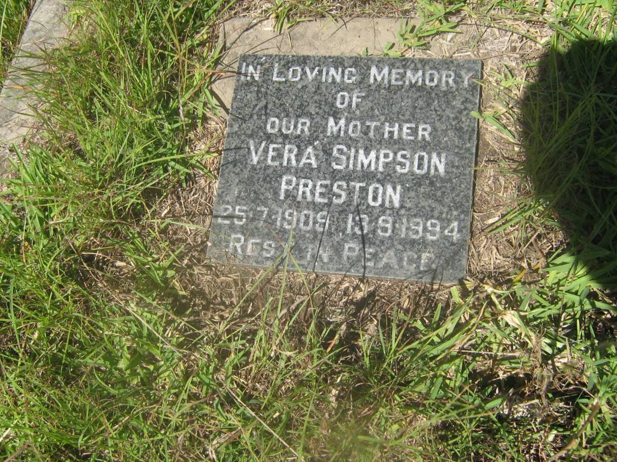 PRESTON Vera Simpson 1909-1994