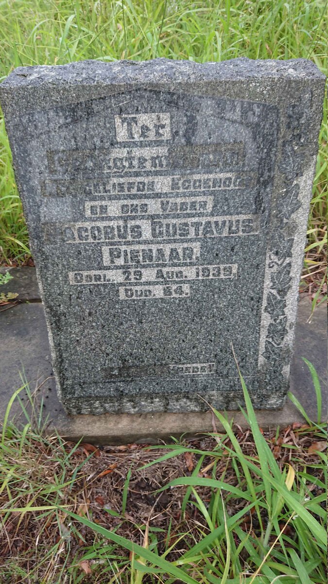 PIENAAR Jacobus Gustavus -1939