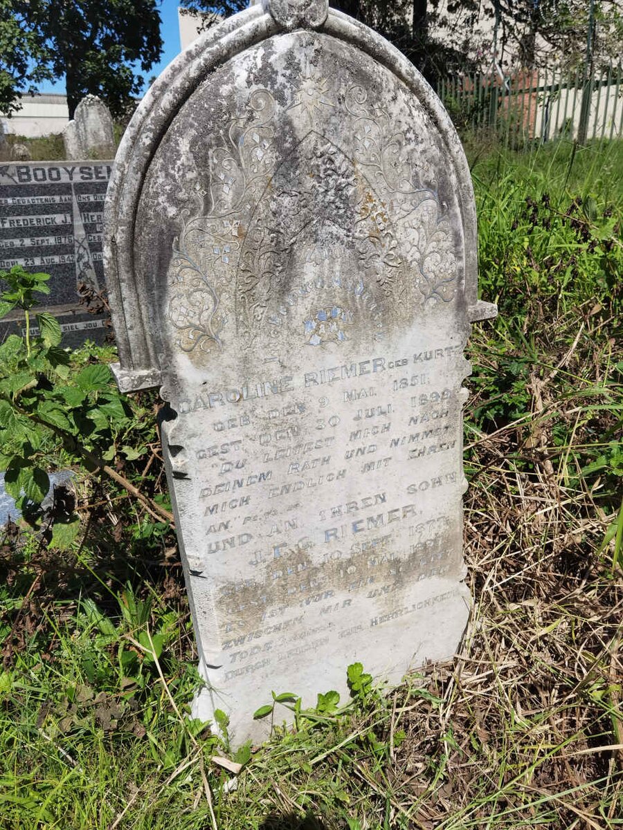 RIEMER Caroline nee KURTZ 1851-1899 :: RIEMER J.F.C. 1877-1897