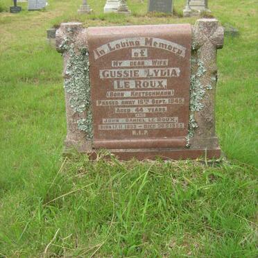 ROUX Gussie Lydia, le born KRETSCHMANN -1945 :: LE ROUX John Daniel 1899-1955