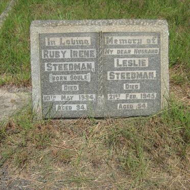 STEEDMAN Leslie -1945 &amp; Ruby Irene SOULE -1994