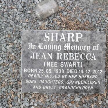 SHARP Jean Rebecca nee SWART 1938-2012