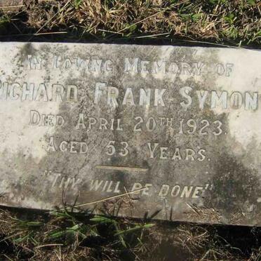 SYMONS Richard Frank -1923