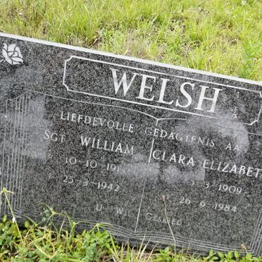 WELSH William 191?-1942 &amp; Clara Elizabeth 1909-1984