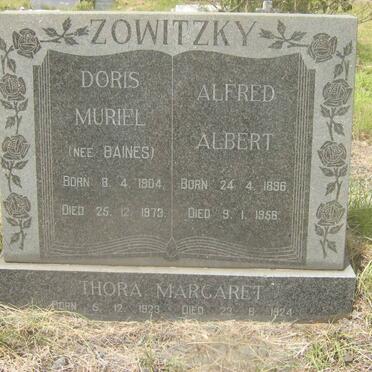 ZOWITZKY Alfred Albert 1896-1956 &amp; Doris Muriel BAINES 1904-1973 :: ZOWITZKY Thora Margaret 1923-1924