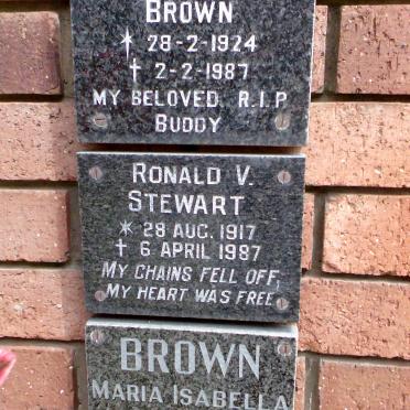 STEWART Ronald V. 1917-1987 :: BROWN Alric Vivian 1924-1987