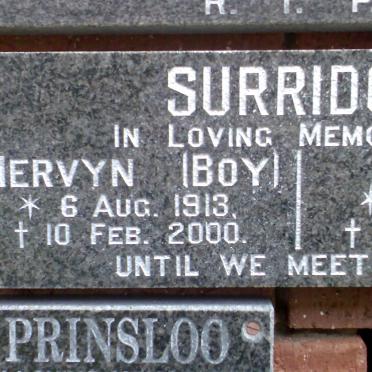 SURRIDGE Mervyn 1913-2000 &amp; Pat?