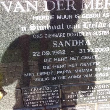 MERWE Sandra, van der 1982-2003