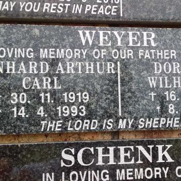 WEYER Leonhard Arthur Carl 1919-1993 &amp; Dorothea Wilhelmina 1918-1993