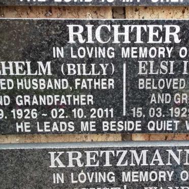 RICHTER Wilhelm 1926-2011 &amp; Elsi Ida Hilda 1929-2018