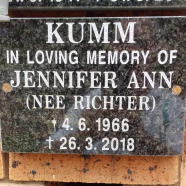 KUMM Jennifer Ann nee RICHTER 1966-2018