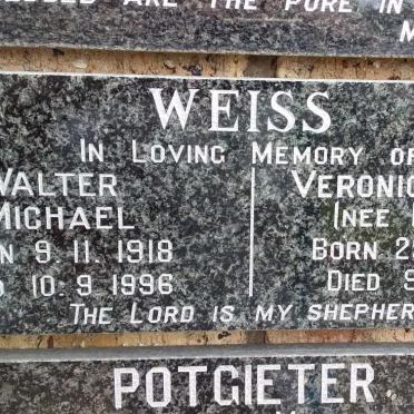 WEISS Walter Michael 1918-1996 &amp; Veronica Rietha PEINKE 1923-2001