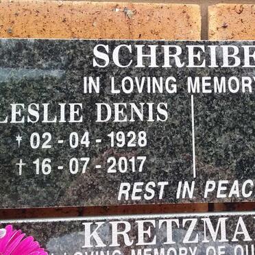 SCHREIBER Leslie Denis 1928-2017