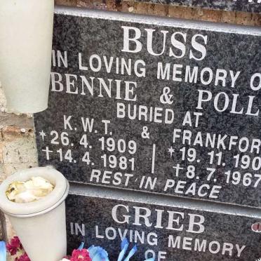 BUSS Bennie 1909-1981 &amp; Polly 1909-1967