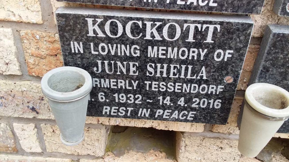 KOCKOTT June Sheila formerly TESSENDORF 1932-2016