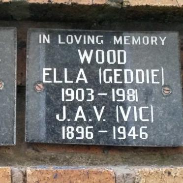 WOOD J.A.V. 1896-1946 &amp; Ella GEDDIE 1913-1981