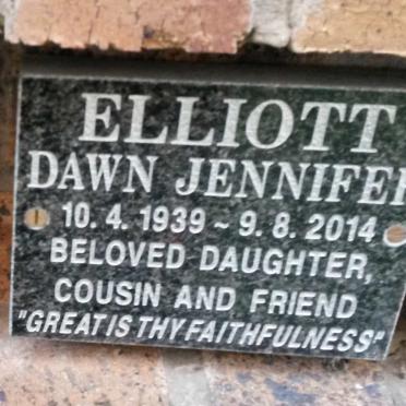 ELLIOT Dawn Jennifer 1939-2014