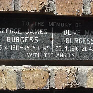 BURGESS George James 1911-1969 &amp; Olive May 1916-1976