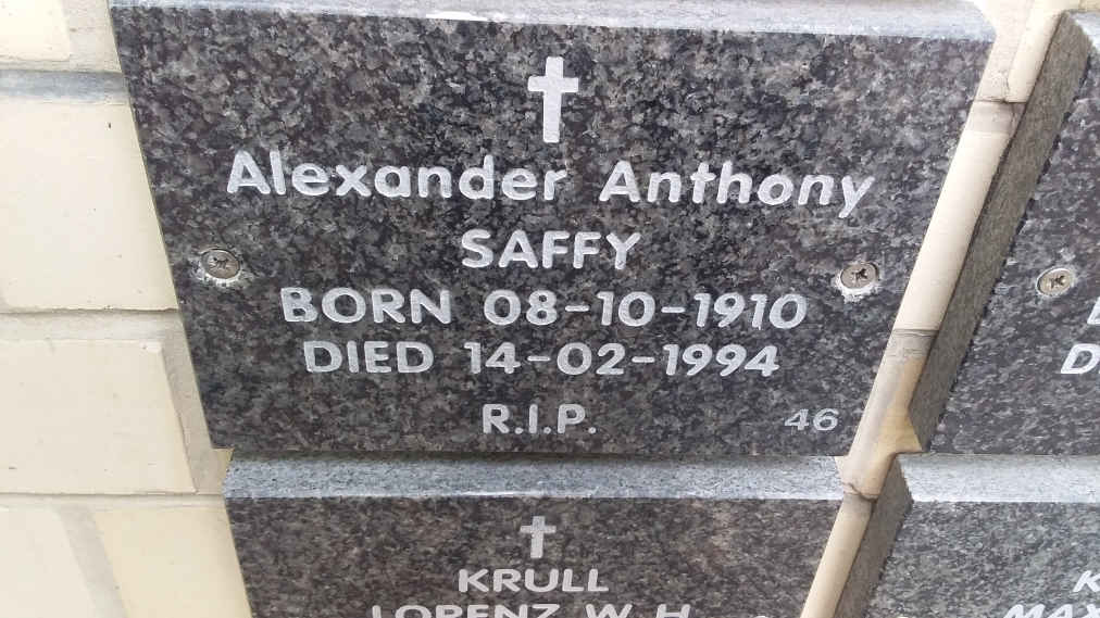 SAFFY Alexander Anthony 1910-1994