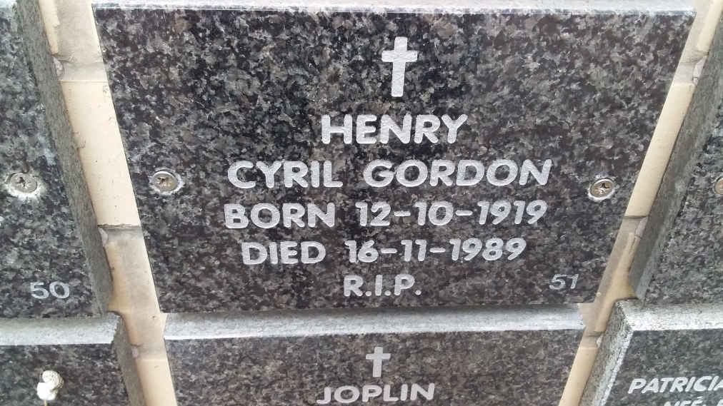 HENRY Cyril Gordon 1919-1989