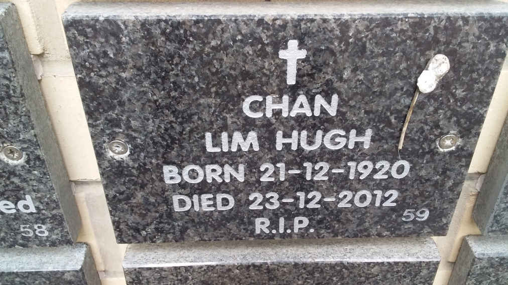 CHAN Lim Hugh 1920-2012
