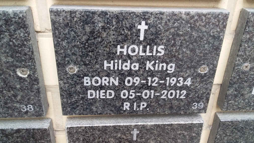 HOLLIS Hilda King 1934-2012