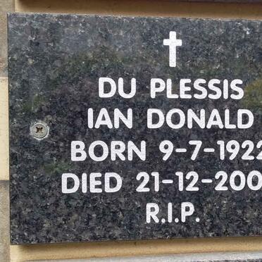 PLESSIS Ian Donald, du 1922-2009
