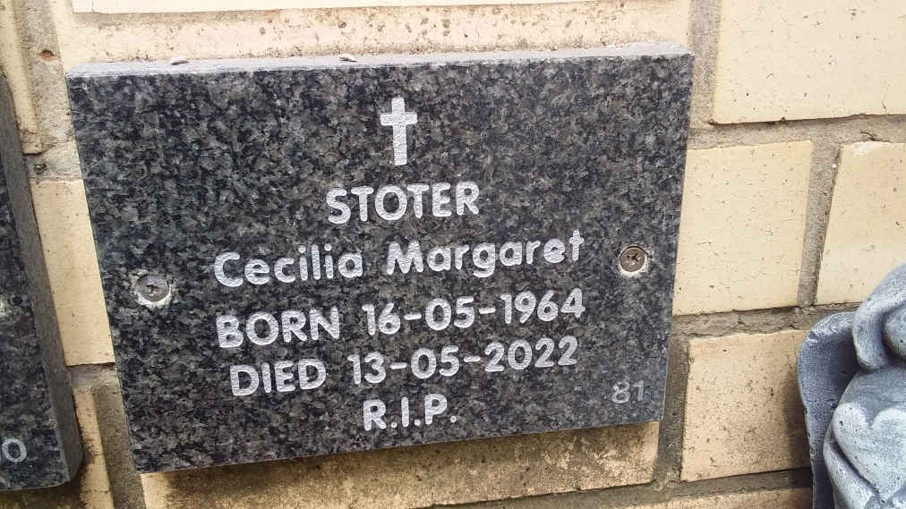 STOTER Cecilia Margaret 1964-2022