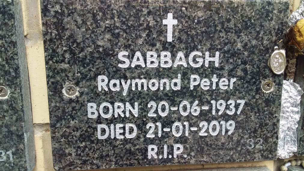 SABBAGH Raymond Peter 1937-2019