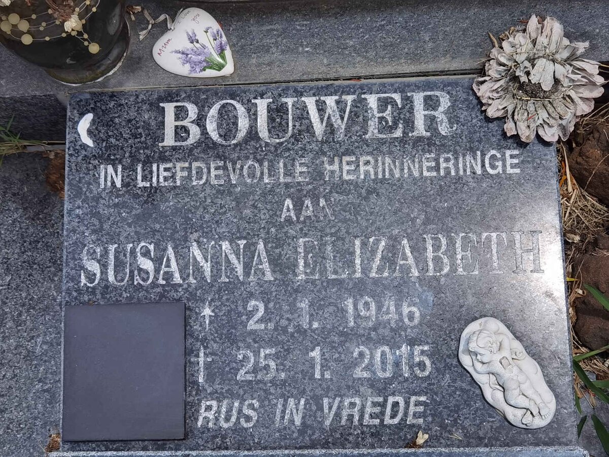 BOUWER Susanna Elizabeth 1946-2015