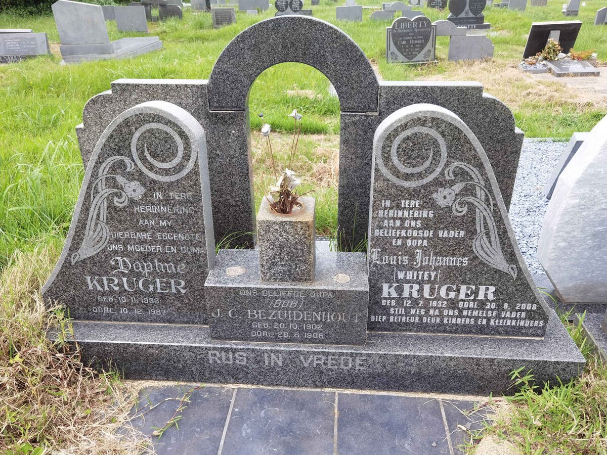 BEZUIDENHOUT J.C. 1902-1988 :: KRUGER Louis Johannes 1932-2008 & Daphne 1933-1987