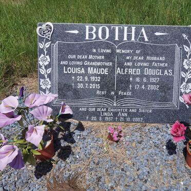 BOTHA  Alfred Douglas 1927-2002 &amp; Louisa Maude 1932-2015 :: BOTHA Linda Ann 1957-2002