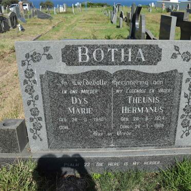 BOTHA Theunis Hermanus 1934-1989 &amp; Dys Marie 1940-