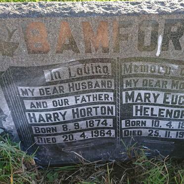 BAMFORD Harry Horton 1874-1964 &amp; Mary Eugene Helenor 1882-1971
