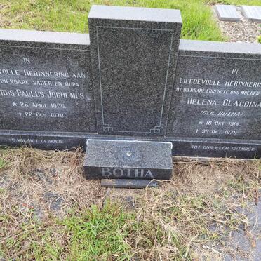 BOTHA Petrus Paulus Jochemus 1906-1978 &amp; Helena Claudina BOTHA 1914-1978