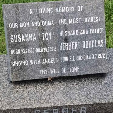 GERBER Herbert Douglas 1912-1972 &amp; Susanna 1930-2013